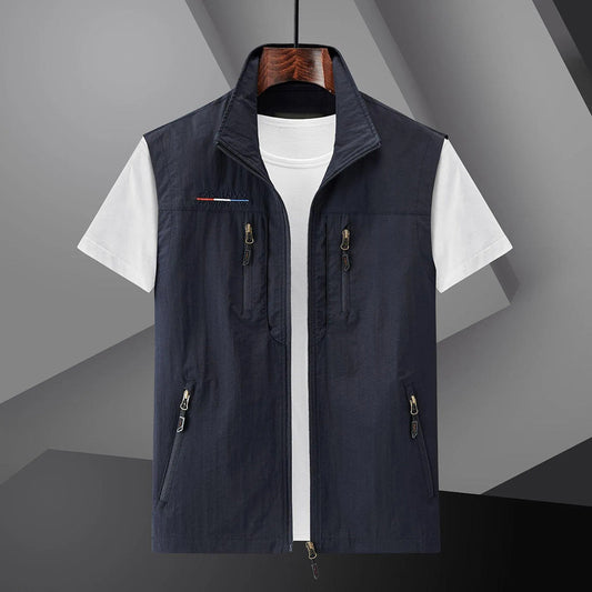 Multi-Pocket Utility Herr Sommarreseväst