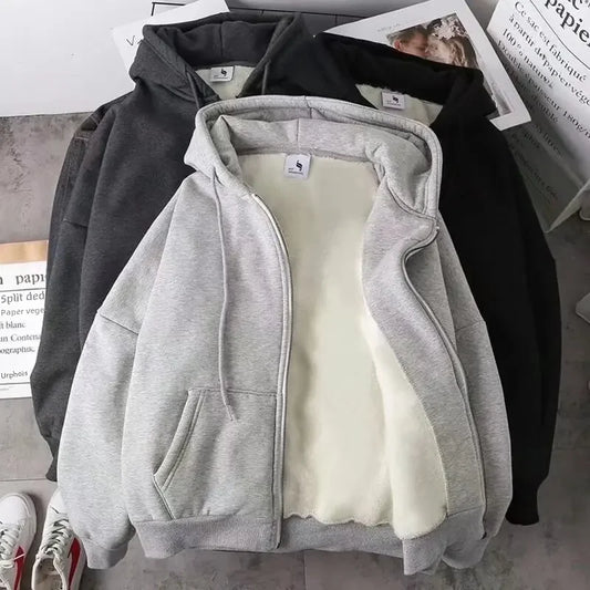 Fleecefodrad cardigan med huva