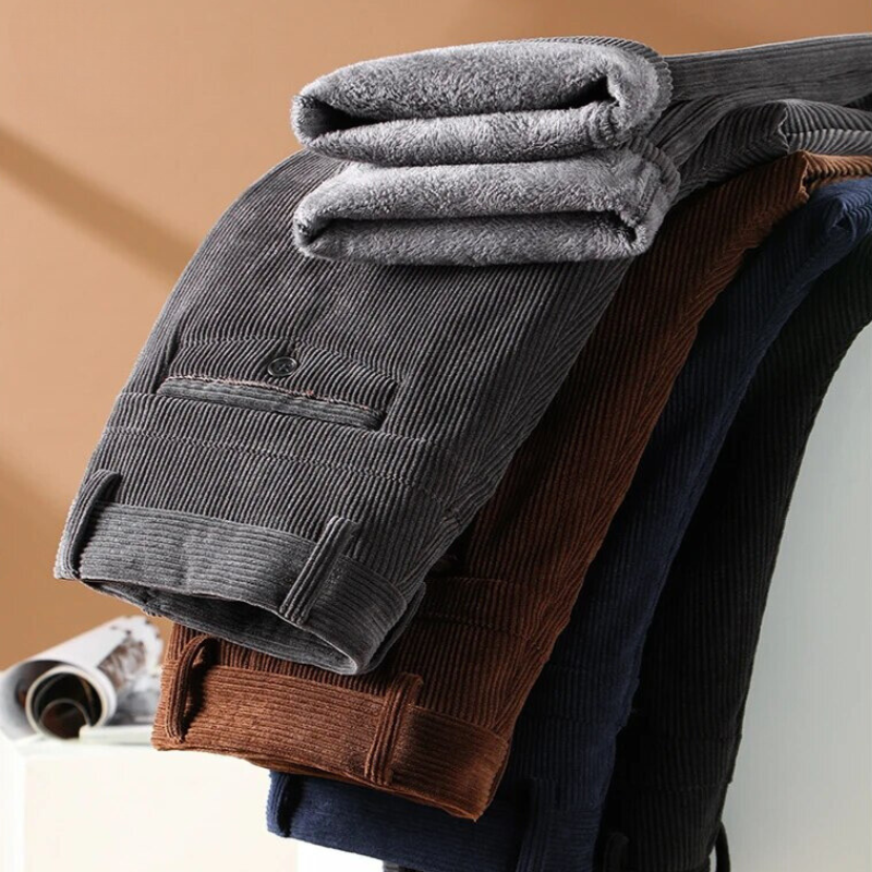 Herrbyxor Corduroy med Fleecefoder