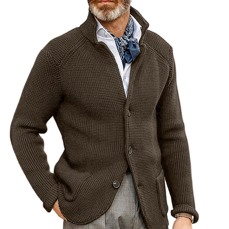 Herrens Cardigan Stickad Tidlös Design för Komfort och Stil