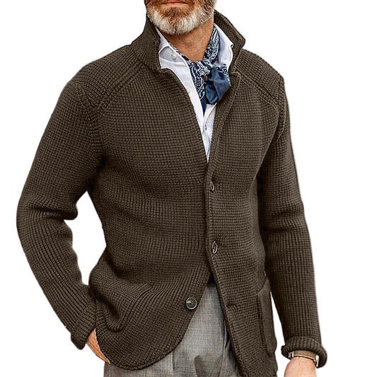 Herrens Cardigan Stickad Tidlös Design för Komfort och Stil