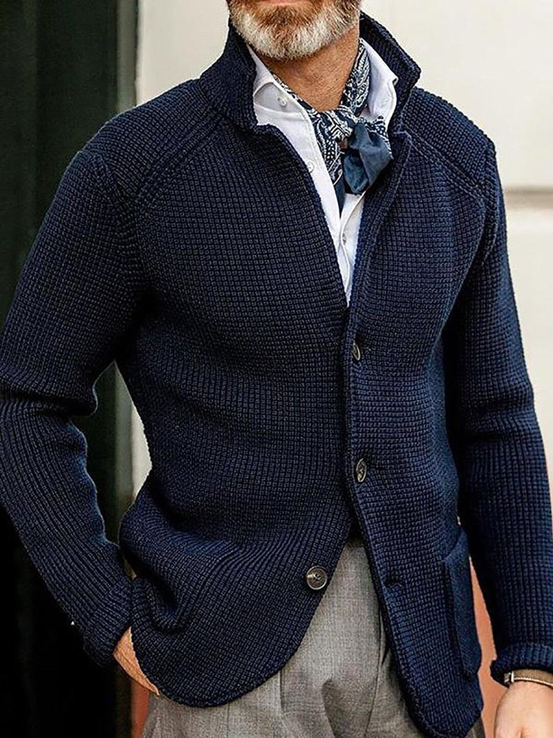 Herrens Cardigan Stickad Tidlös Design för Komfort och Stil