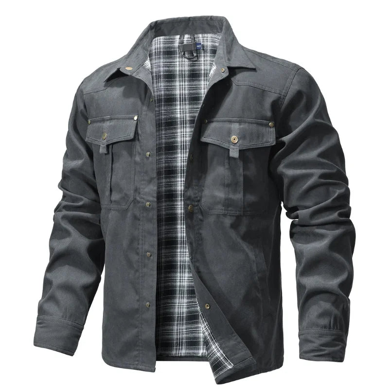 Herrjacka Flanell Fodrad Casual Skjorta