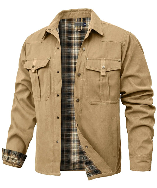 Herrjacka Flanell Fodrad Casual Skjorta