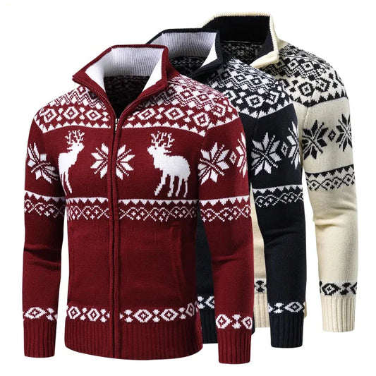 Julkofta | Zip-Up | Ståkrage | Stickad kofta | Julskjorta för herrar