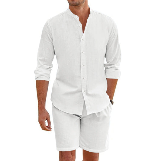 Mäns blandning Tvådelad Uppsättning med Skjorta och Shorts