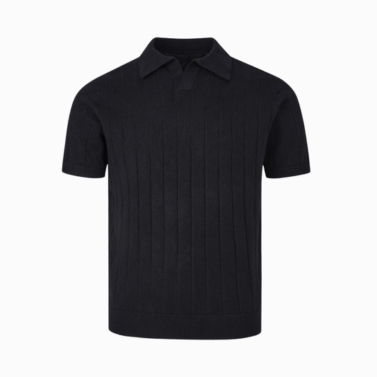 KNITTED POLO - Black