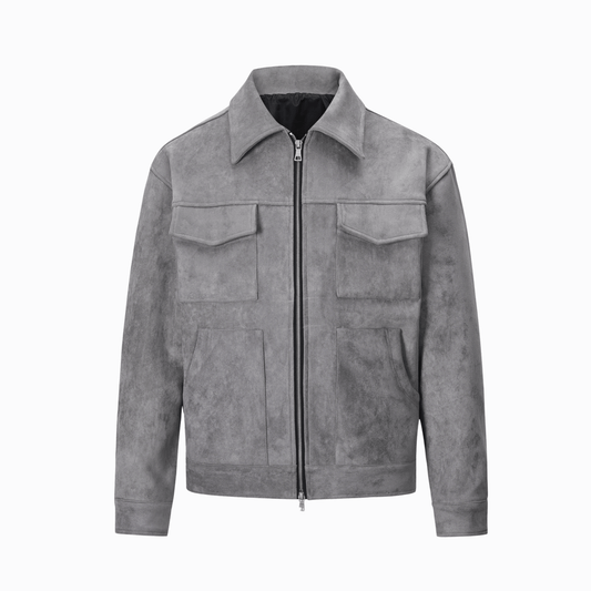 SUEDE JACKET - Grey