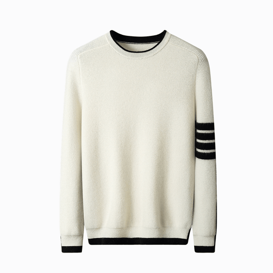 RIBBED-KNIT CREWNECK - White