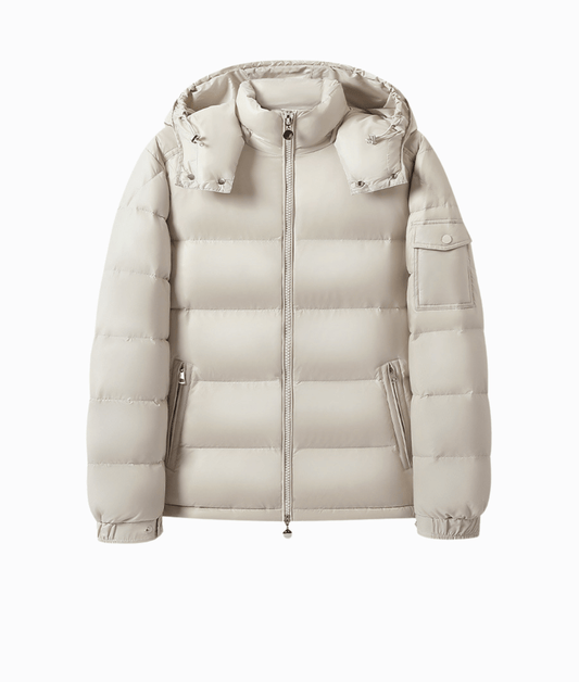 HOODED PUFFER JACKET - White