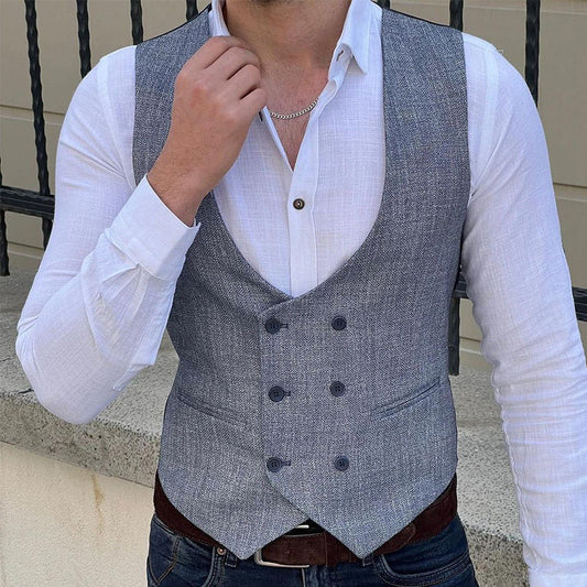 Herrväst – Slim Fit – Figursydd – Formell Stil