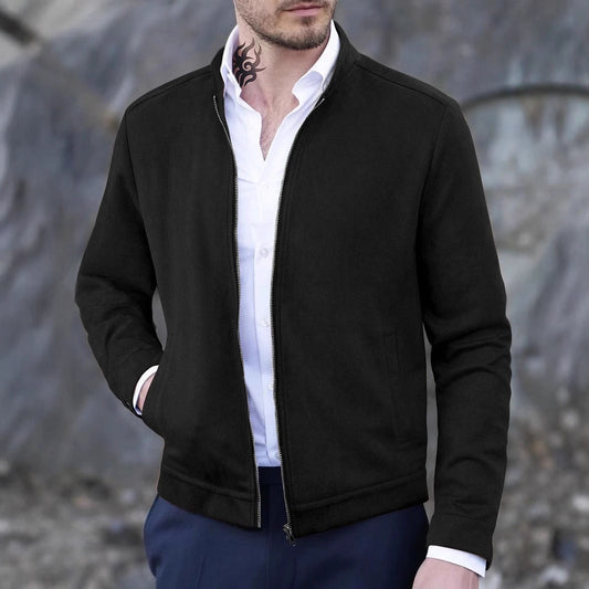 Herrjacka – Slim Fit – Midjevänlig – Dragkedja – Minimalistisk Design – Mock Neck