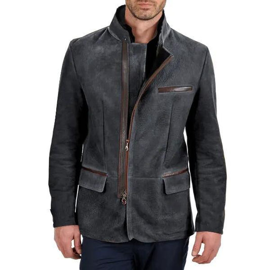 Herrjacka – Mocka – Slim Fit  – Dragkedja – Flera Fickor