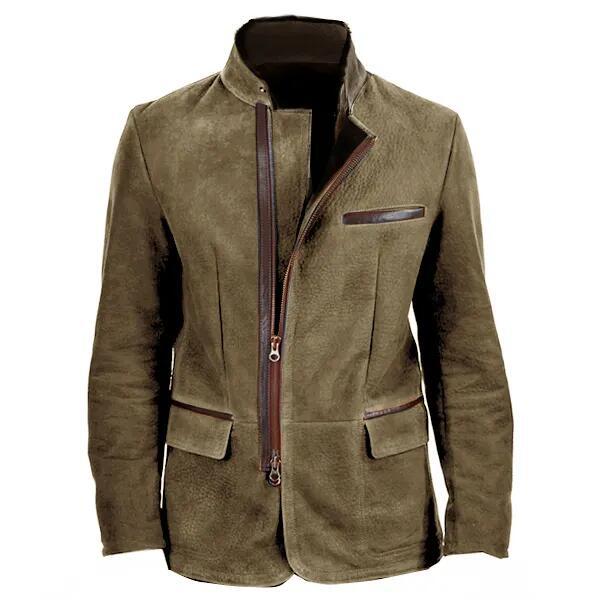 Herrjacka – Mocka – Slim Fit  – Dragkedja – Flera Fickor