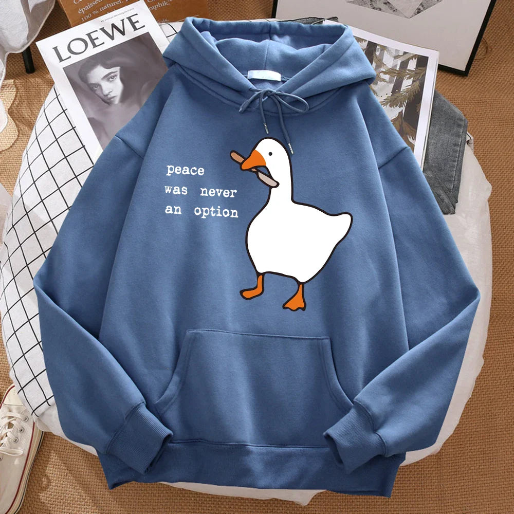 Oversized huvtröja för herr med ankmotiv