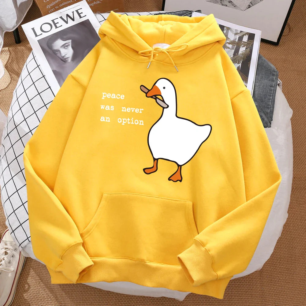 Oversized huvtröja för herr med ankmotiv