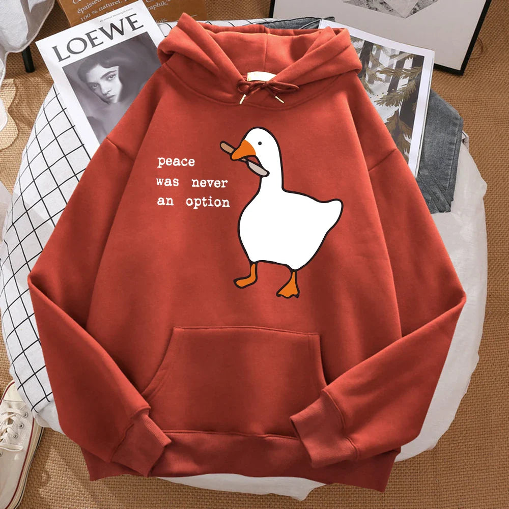 Oversized huvtröja för herr med ankmotiv