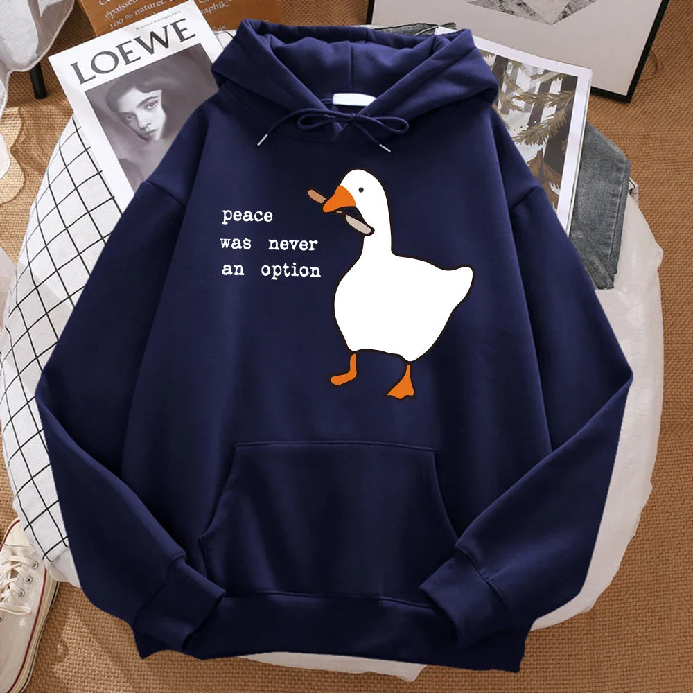 Oversized huvtröja för herr med ankmotiv