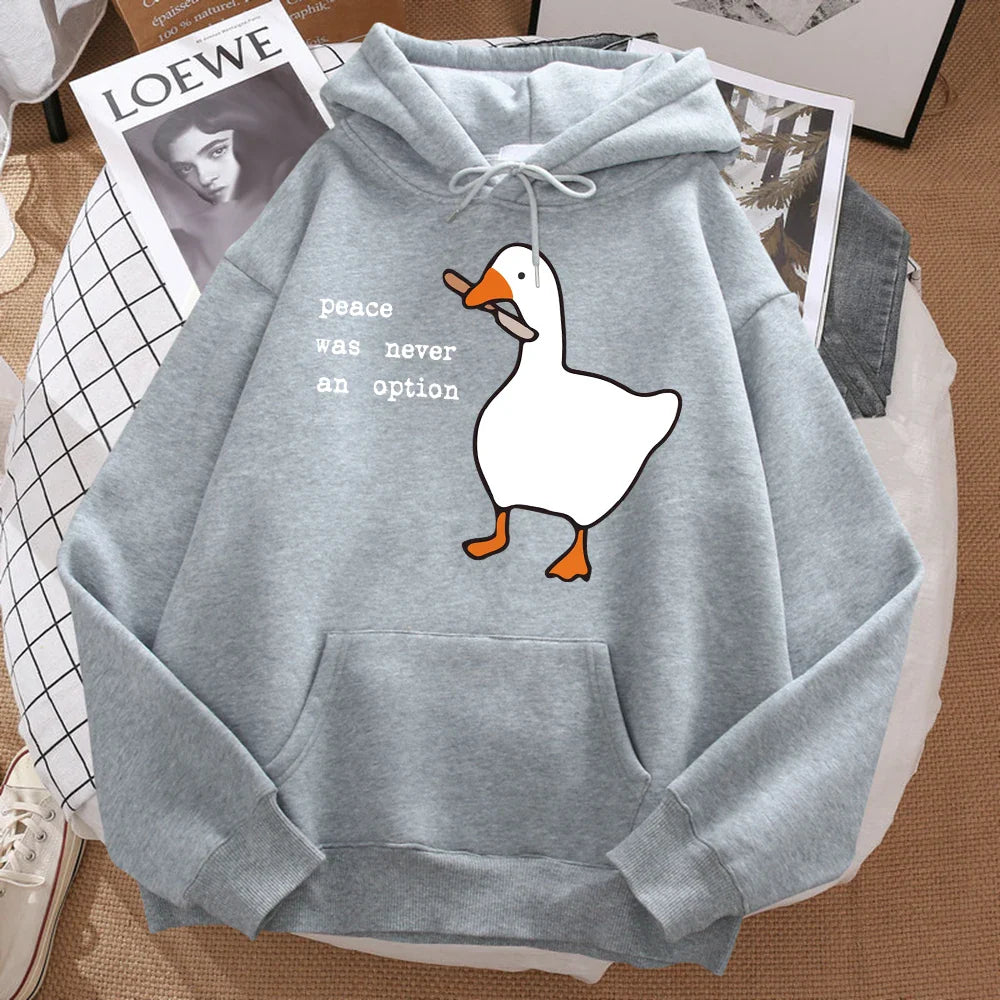Oversized huvtröja för herr med ankmotiv