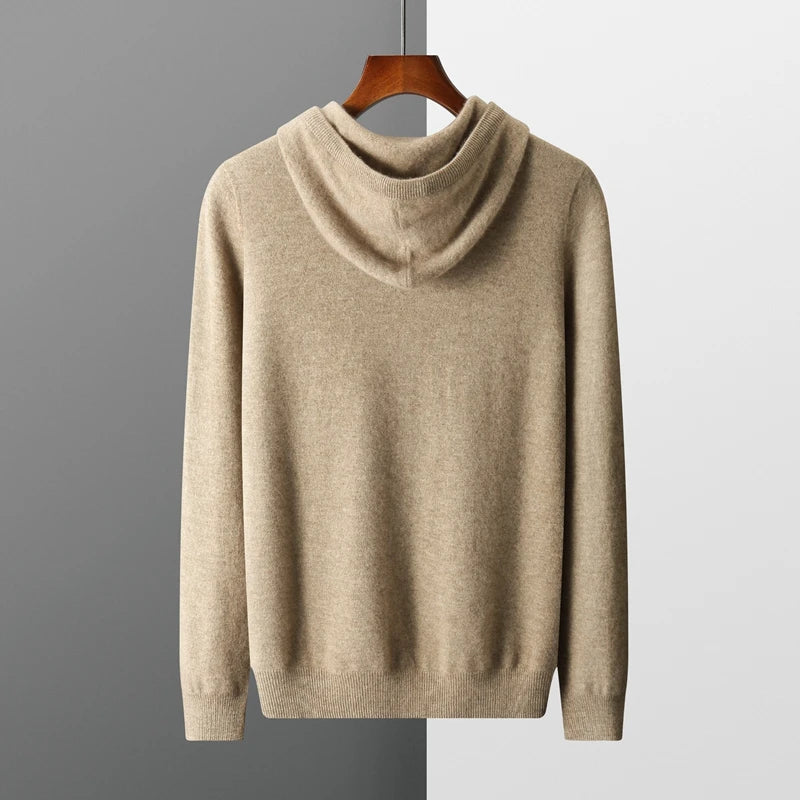 Hoodie i avslappnad ullblandning