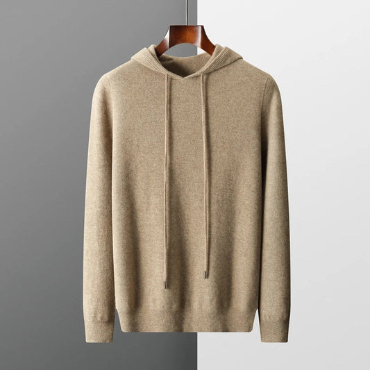 Hoodie i avslappnad ullblandning