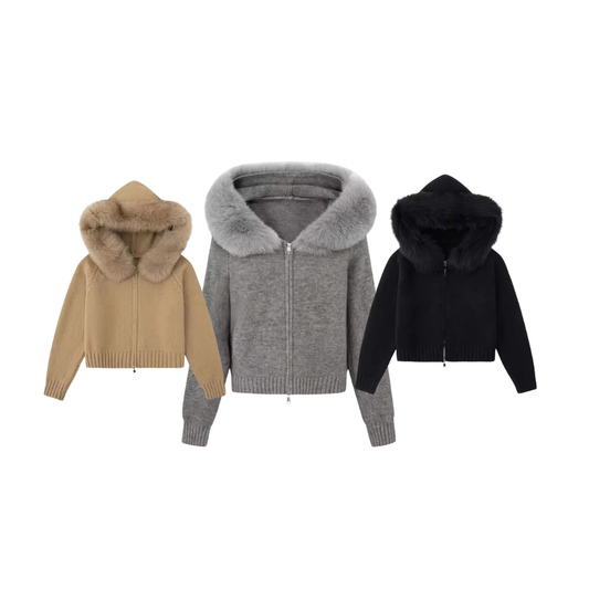 Furry Zip Cardigan
