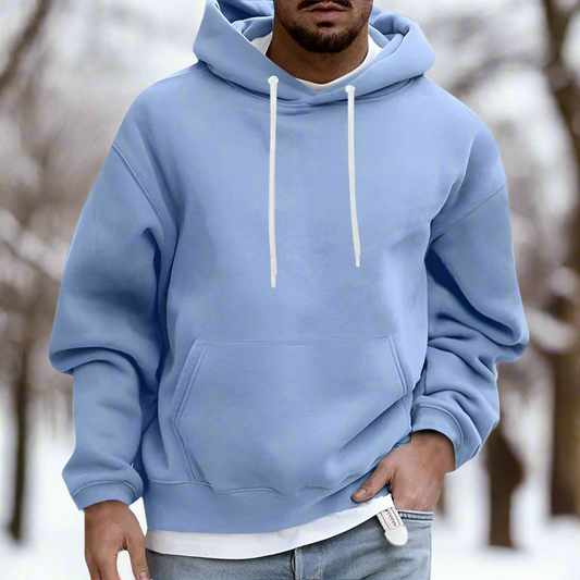 Hoodie för män - Avslappnad - Mjuk Bomull - Känguruficka & Dragsko