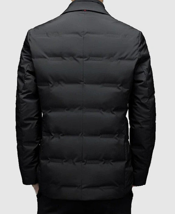 Herr Blazer Parka Puffjacka – Stilfull och Varm Vinterjacka