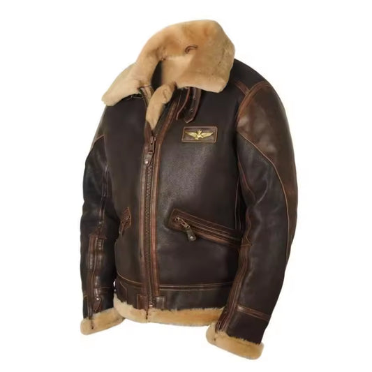 Pilotjacka för herr i shearling-stil – varm, tålig och tidlös