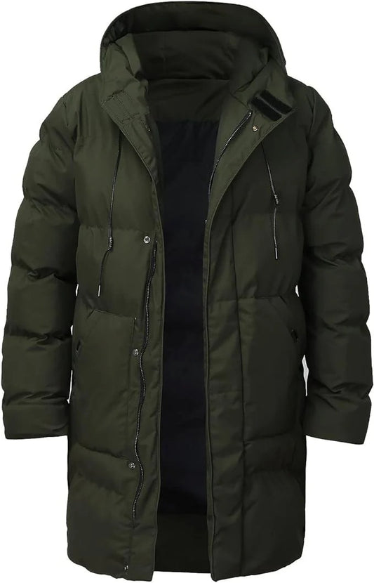Herrs Hooded Long Puffer Jacket – Varm Vinterjacka