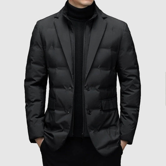 Herr Blazer Parka Puffjacka – Stilfull och Varm Vinterjacka