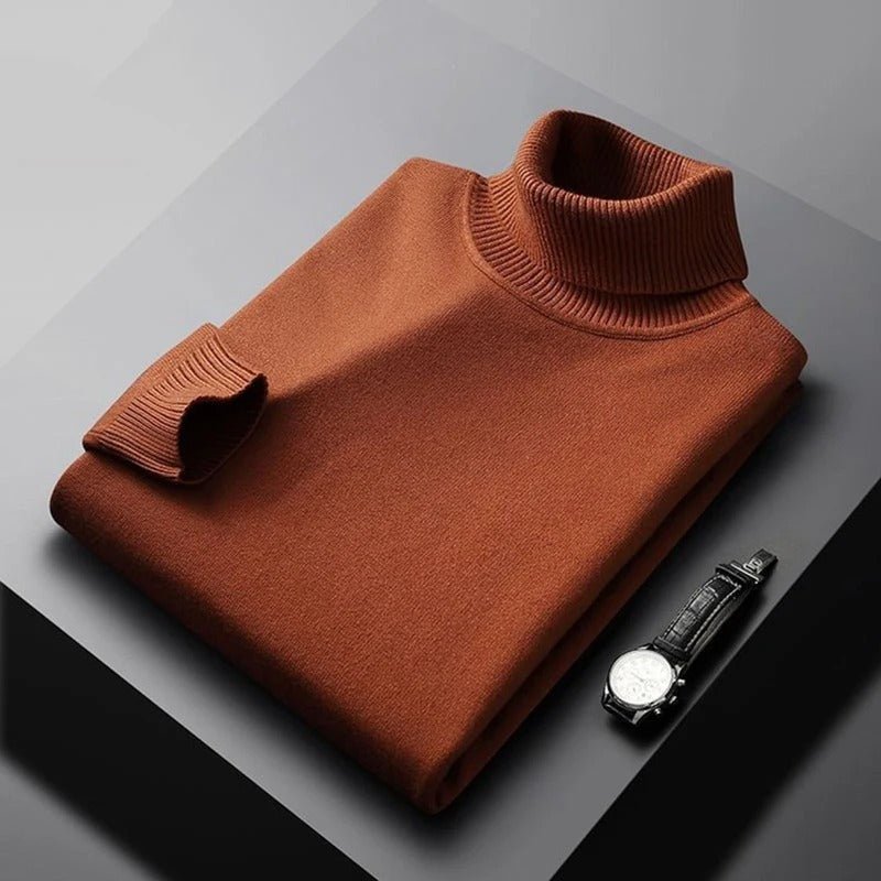 Mäns Turtleneck Klassisk Design Mjuk Bomullsblandning