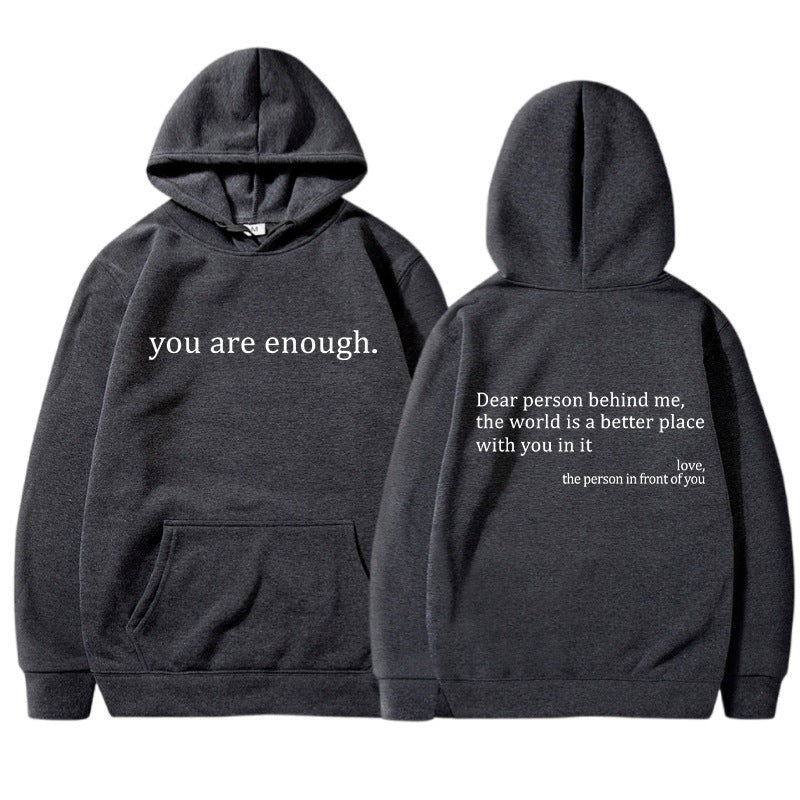 Herrhoodie – Avslappnad Passform – Bomullsblandning – Dragskohuva – Tryck Fram & Bak