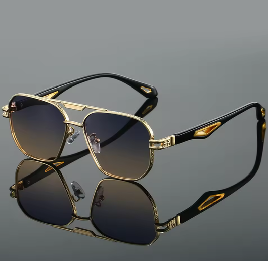 Lyxiga Aviator Solglasögon – Guld & Svart
